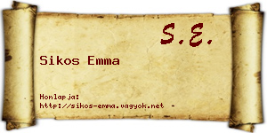 Sikos Emma névjegykártya