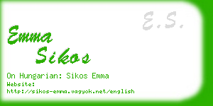 emma sikos business card